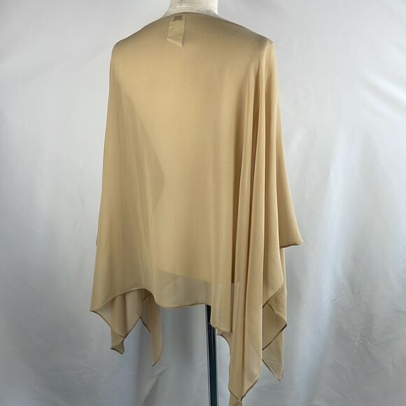 Armani Collezioni Tan Silk Poncho Shawl - Picture 3 of 5